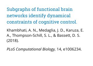 Subgraphs of functional brain networks identify dynamical constraints of cognitive control.